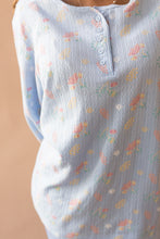 Load image into Gallery viewer, light blue floral long sleeve shirt