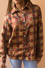 Load image into Gallery viewer, red tan &amp; black checkered shirt