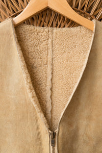 leather sherpa vest