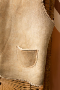 leather sherpa vest