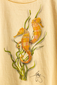 light yellow seahorse tee
