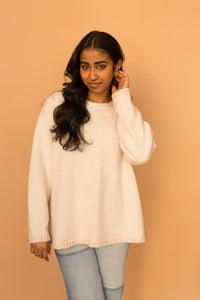 cream silk sweater