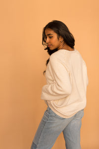 cream silk sweater