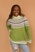 Load image into Gallery viewer, lime green &amp; gray sweater
