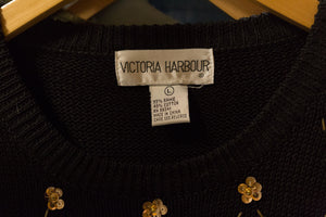 black & gold sequin sweater