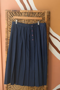 navy blue pleated skirt