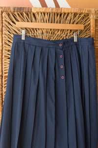 navy blue pleated skirt