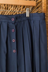 navy blue pleated skirt