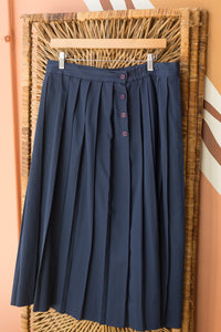 navy blue pleated skirt