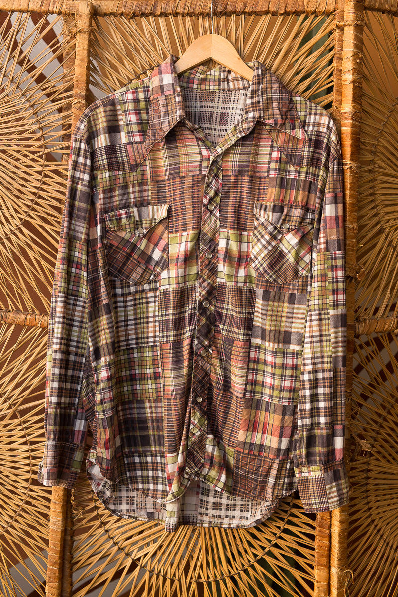 plaid pearl snap shirt