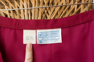 red pendleton wool skirt