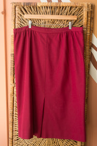 red pendleton wool skirt