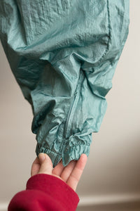 teal windbreaker pants