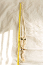 Load image into Gallery viewer, white macrame owl long wall hanging
