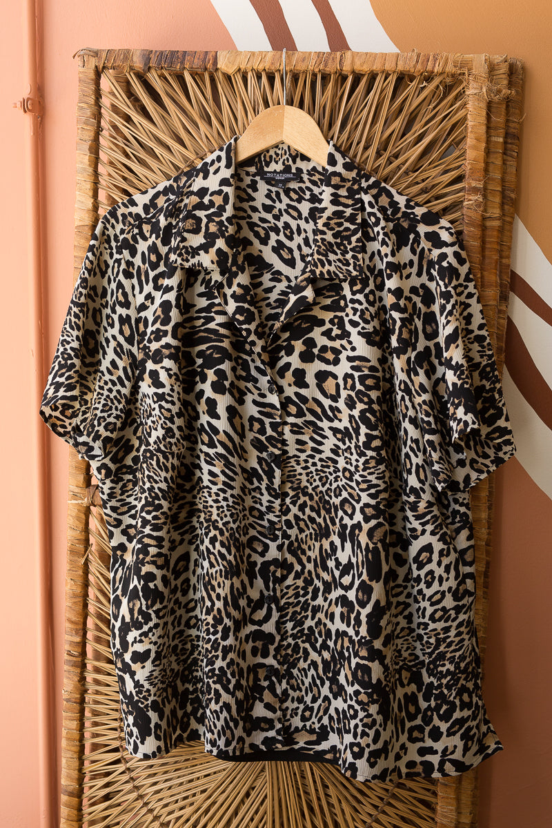 leopard print short sleeve shirt