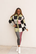 Load image into Gallery viewer, checkered knit sweater jacket