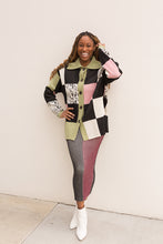 Load image into Gallery viewer, checkered knit sweater jacket