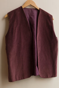maroon velvet vest