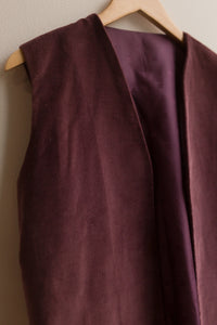 maroon velvet vest