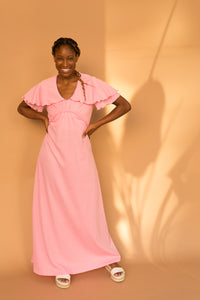 pink maxi dress