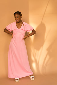pink maxi dress