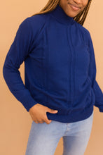 Load image into Gallery viewer, blue light weight knit turtleneck