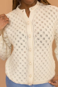 cream button up sweater