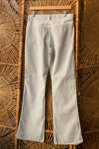 light wash denim boot cut pants