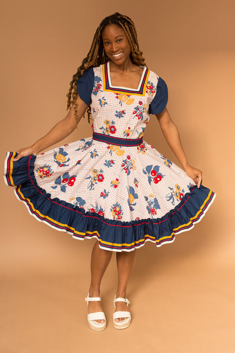 square neck spring dress