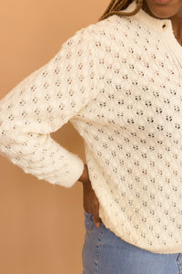cream button up sweater