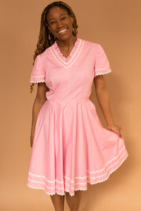 pink swing dress