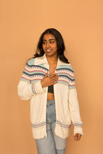 Load image into Gallery viewer, zip up fair isle sweater