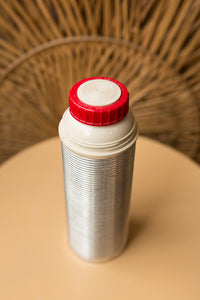 silver & red thermos