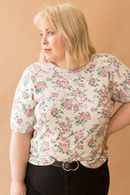 Load image into Gallery viewer, white &amp; pink floral tee