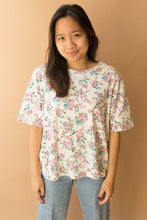 Load image into Gallery viewer, white &amp; pink floral tee