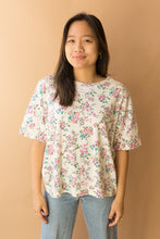 Load image into Gallery viewer, white &amp; pink floral tee