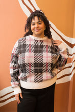 Load image into Gallery viewer, black &amp; white plaid sweater