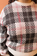 Load image into Gallery viewer, black &amp; white plaid sweater