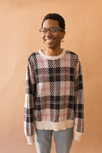 Load image into Gallery viewer, black &amp; white plaid sweater