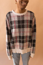 Load image into Gallery viewer, black &amp; white plaid sweater